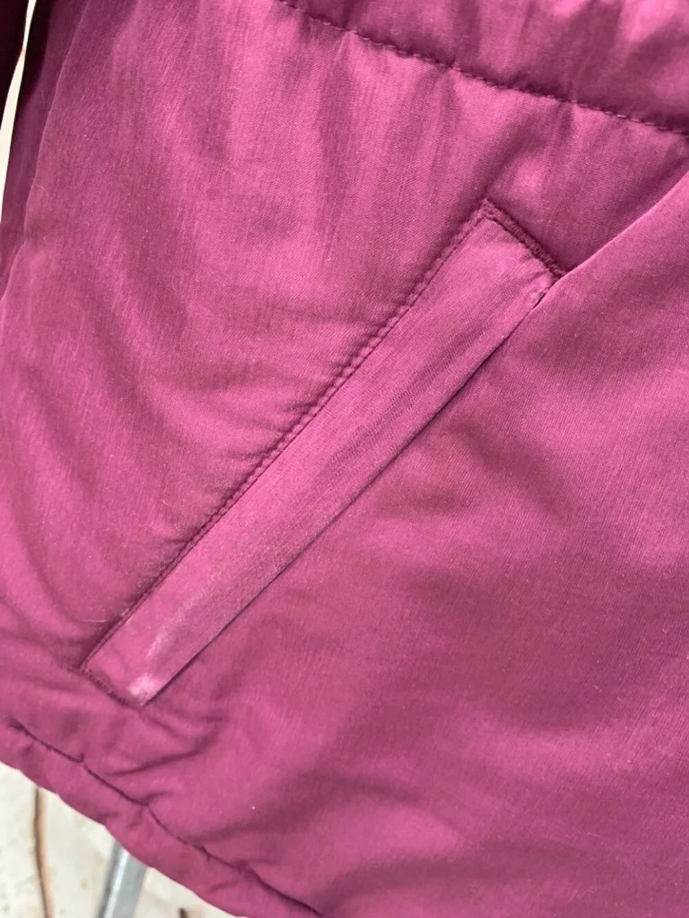 L.L. Bean 90's Insulated Pullover Anorak Hoodie Purple Plum Quilted Pattern Adju